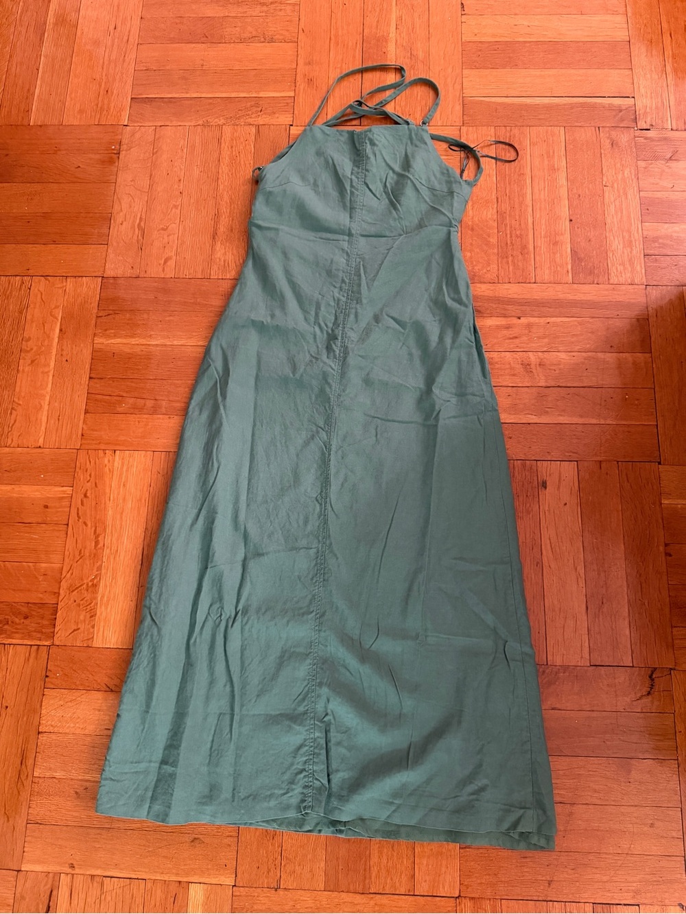 Zara Olive Green Halter Maxi Dress